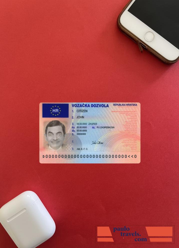 Croatia driving license version 2 photolook front PSD template